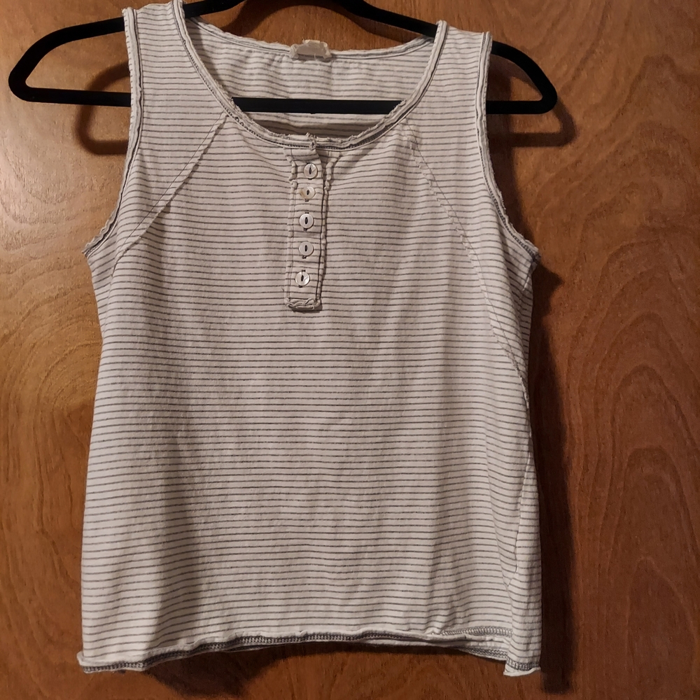 Striped Sleeveless Top - Gray